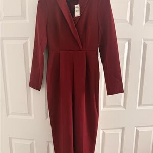 Elegant Burgundy Women's Dress